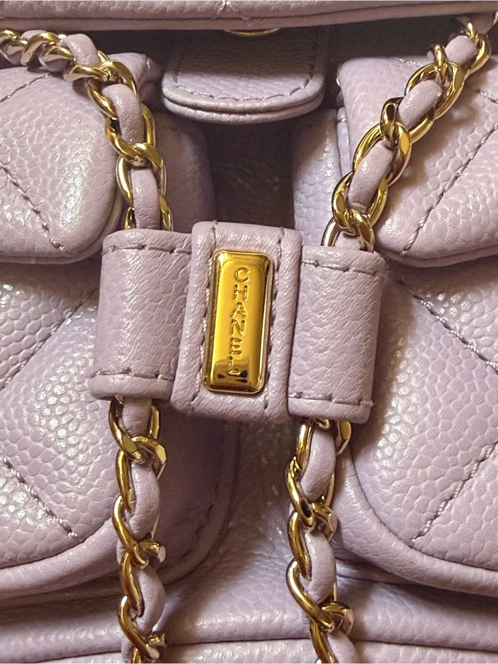 CHANEL Mini Duma Quilted Caviar Backpack